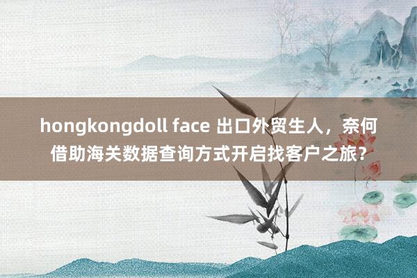 hongkongdoll face 出口外贸生人，奈何借助海关数据查询方式开启找客户之旅？