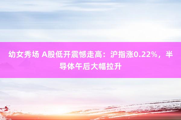幼女秀场 A股低开震憾走高：沪指涨0.22%，半导体午后大幅拉升